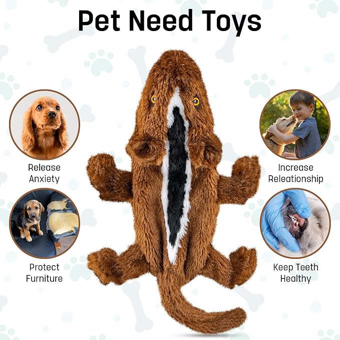 FGA MARKETPLACE Pack of 7 Flat NO Stuffing NO Squeak Plush Dog Toys, Funny Style Will Entertain Your Pet for Hours, Recommended for Small and Medium Dog 21 INCH Long