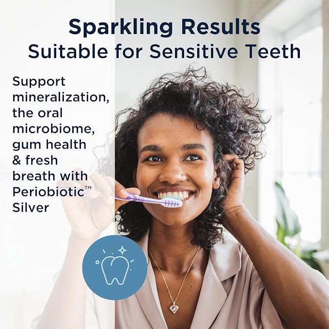 Designs for Health Periobiotic Silver Hydroxyapatite Toothpaste - Fluoride Free Toothpaste with Oral Probiotics with Whitening Hydroxyapatite - Supports Gum Health & Remineralization (4oz Mint)