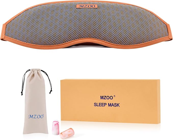 MZOO Pro Breathable Sleep Mask - Complete Blackout Sleeping Eye Mask for Side Sleeper, 3D Zero Pressure & Eyelash Friendly Night Blindfold Eye Covers, Travel Essentials & Birthday Gifts for Women Men