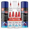 Magic Chems CA Glue with Activator (4 x 3.5 oz + 2 x 16.9 fl oz), Cyanoacrylate Glue and Activator, Super Glue withActivator, CAGlue and Accelerator (2 Pack)
