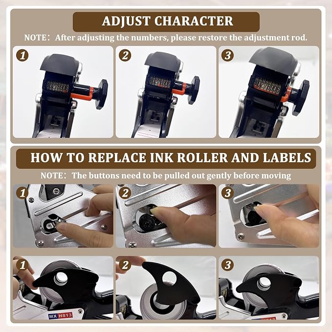 H813 Price Gun, Price Labels Gun with 4000 Labels, 1 Wheels, Price Sticker Gun kit for Office, Retail Shop, Grocery Store