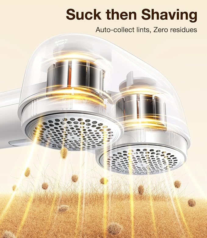 DesertWest Fabric Shaver, 2025 Flagship 3000mah Rechargable Lint Remover, Lint Shavers to Remove Pilling, 3-Speed Sweater Shaver, Large Electric Shaver for Clothes Couch Furniture
