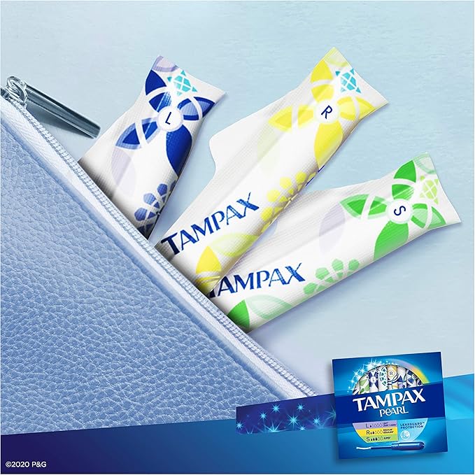 Tampax Pearl Tampons for Women Multipack, with LeakGuard Braid, Light/Regular/Super Absorbency, Unscented, 47 Count (Pack of 4)