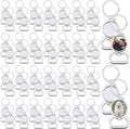 Bokon 60 Pcs Sublimation Blanks Keychains Metal Bottle Opener Keychains Transfer Sublimation Key Rings for Photos (3.74 x 1.54 Inches)