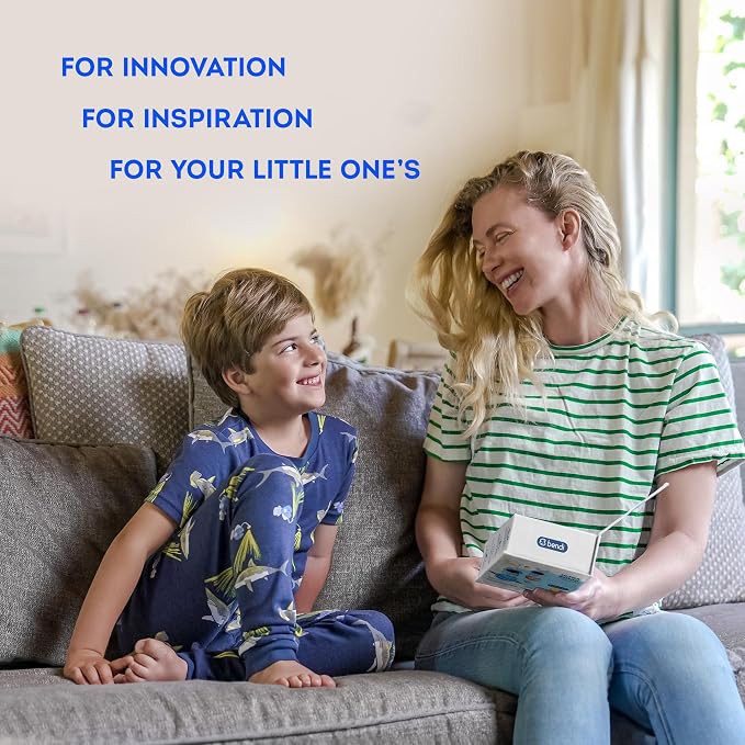 Bendi U-Shaped Toothbrush Kids, Electric Astronaut Design, Ages 2-7, Blue | Sensory-friendly, 360 whole mouth clean, toddler & kids electric, self-brushing 5 modes, auto memory, mouthguard, extra heads