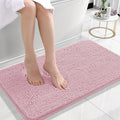 OLANLY Small Bathroom Rugs 24x16, Extra Soft Absorbent Chenille Bath Rugs, Rubber Backing Quick Dry, Machine Washable Bath Mats for Bathroom Floor, Tub and Shower, Home Decor Accessories, Dusty Rose