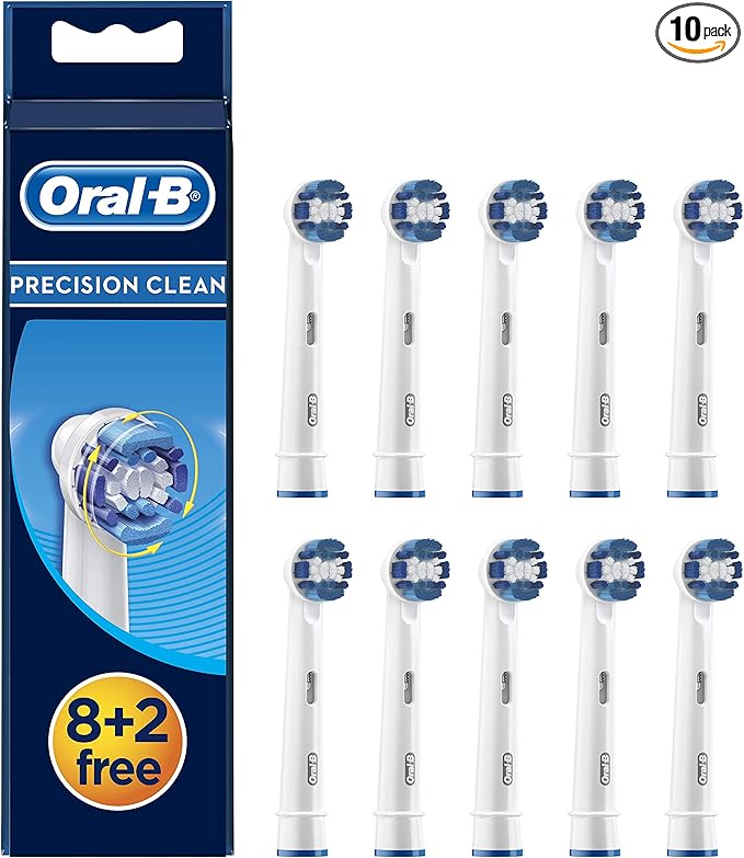 Oral-B Precision Clean Replacement Toothbrush Heads, Pack of 10 – Compatible with Oral-B Electric Toothbrush Handles