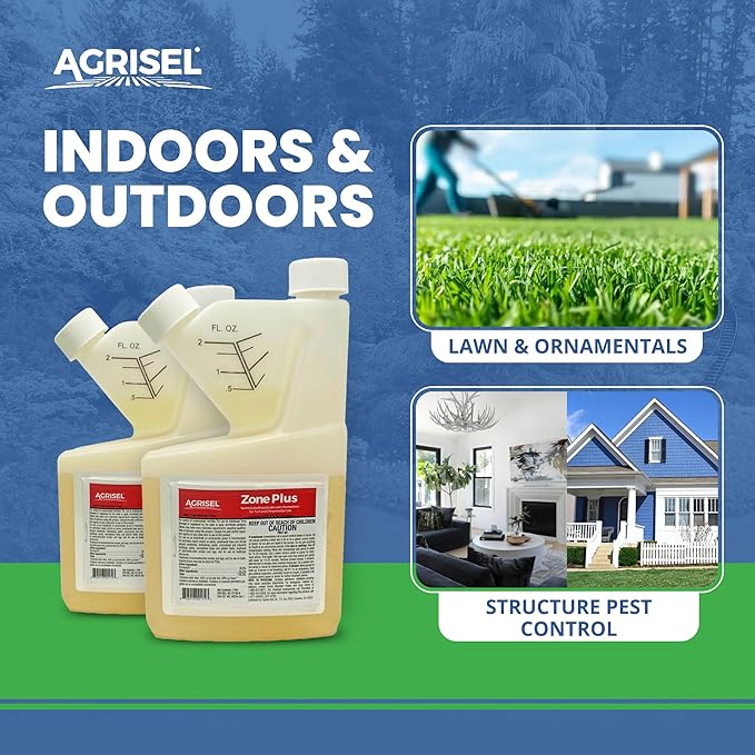 Agrisel Zone Plus Insect & Pest Control, Broad Spectrum, for Indoor & Outdoor, Effective Against 100 Pests, Eco-Friendly, 16 Ounce
