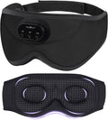 MUSICOZY 3D Bluetooth Sleep Mask with Headphones and Timer, Wireless Sleep Headphones for Side Sleepers, Eye Mask with Bluetooth Headphone, Unique Gifts for Men Women, Black