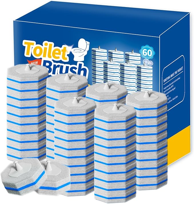 60PCS Toilet Wand Refills Compatible with Clorox Toilet Wand. Disposable Toilet Brush Refills. Bathroom Cleaning. Disposable Toilet Bowl. High-Density Disposable Toilet Brush Scrubber