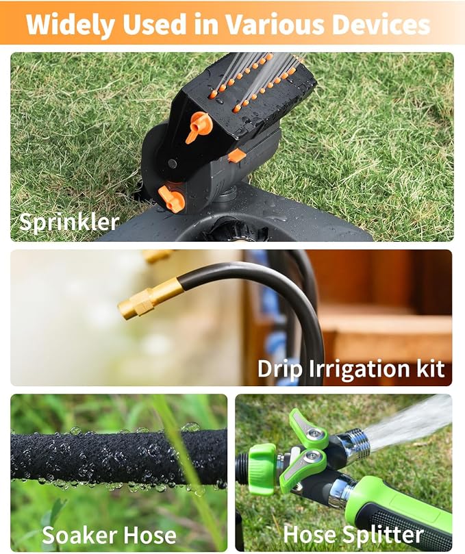 Brass Hose Timer 2 Outlets for Outdoor Watering, Diivoo IP66 Waterproof Programmable Sprinkler Timer with Large Digital Display, Rain Delay & Manual Watering for Garden Lawn Yard Automatic Irrigation