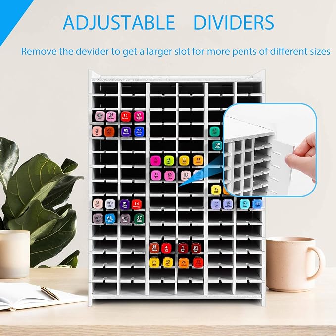 Art Marker Storage Rack for 180 Markers, Watercolour Brushes Pens Color Pencils Organizer Holder for Desk