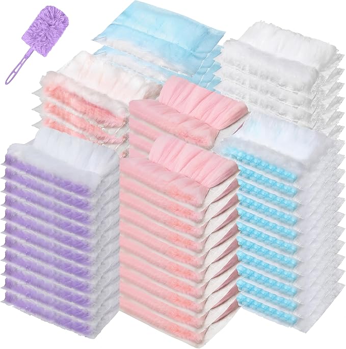 Mimorou 300 Pcs Disposable Dusters Refills Bulk Heavy Duty 180° Multi Surface Replacement Dusters for Cleaning Ceiling Fan with Microfibers Unscented (Pastel Colors)
