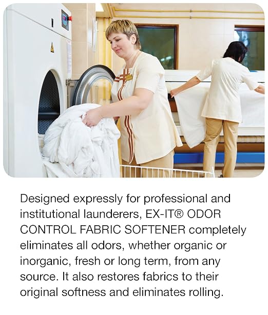 Big D 8228 EX-IT Laundry Additive Odor Control Fabric Softener, 1 Gallon (Pack of 4) - for Professional and institutional launderers