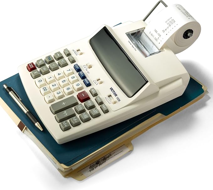Victor 1226 Thermal Printing Calculator, 12-Digit Display, 8.0 LPS Printing Speed, Off-White