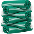 HAVLULAND Turkish Beach Towel Set of 6 Oversized 72x40 100% Turkish Cotton | Soft Hammam Peshtemal, Sand Free, Quick-Dry, Absorbent Bath Towel | Lightweight & Compact for Travel, Pool, Gym, Spa - Green