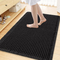Smiry Waffle Bath Mat 47x32, Extra Soft Absorbent Bathroom Rugs, Non Slip Machine Washable Quick Dry Bath Rugs for Bathroom Floor, Tub, Shower, Home Decor Accessories, Black