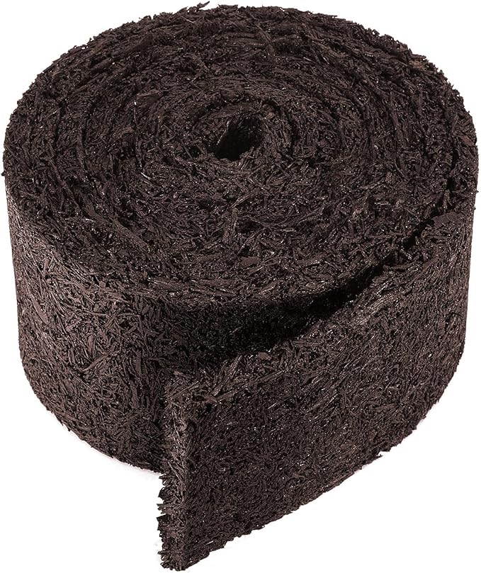 140" x 5.5" Recycled Rubber Mulch Mat Roll for Landscaping, Mulch Barrier | Permanent Garden Pathway Mulch Mats for Outdoors Garden Courtyards Backyards Terraces Vegetable Muddy Areas Path (Brown)