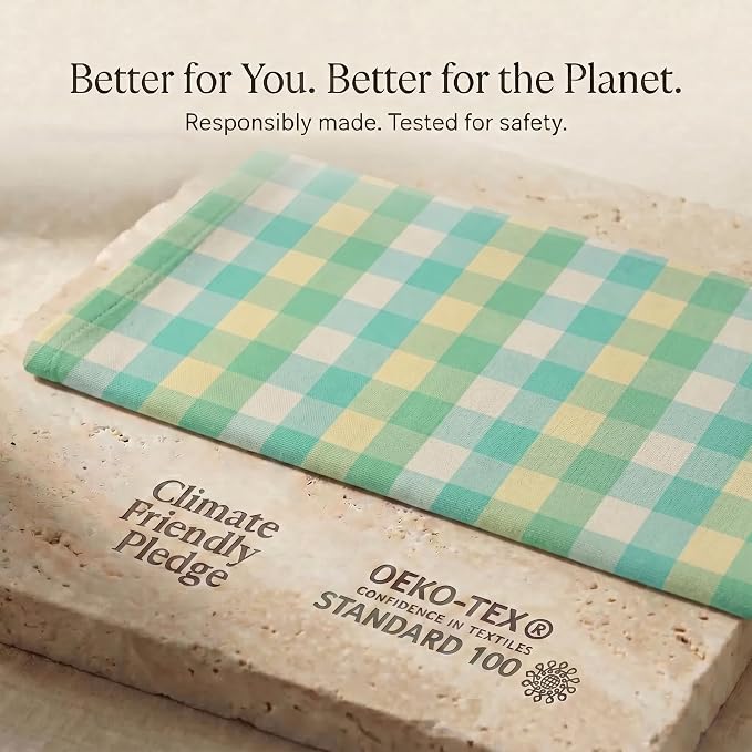 Urban Villa Kitchen Towels Set of 6 Green Sand Buffalo Checks Kitchen Towels 20X30 Inches 100% Cotton Highly Absorbent Kitchen Towels Premium Quality Ultra Soft Mitered Corners KitchenTowels