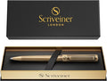 Scriveiner Bronze Ballpoint Pen - Stunning Luxury Pen, Schmidt Black Refill, Best Ball Pen Gift Set for Men & Women, Professional Executive Office, Nice Fancy Designer Pens