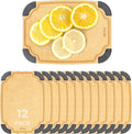 essential Series Wood Fiber Cutting Board for Kitchen, 12pcs Pack, Knife Friendly, Dishwasher Safe, Non-Slip Feet, Juice Groove, Reversible, Non-Porous, Eco Friendly, 10"x 7" SMALL