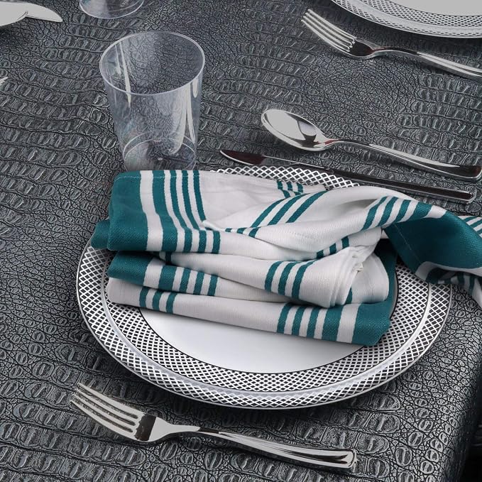 Urban Villa Easter Kitchen Towels 100% Cotton Dish Towels for Kitchen (Set of 6)20”x30” Dish Cloths Highly Absorbent Kitchen Linen Set with Hanging Loop Perfect for Drying Dishes Cleaning Towels-Teal