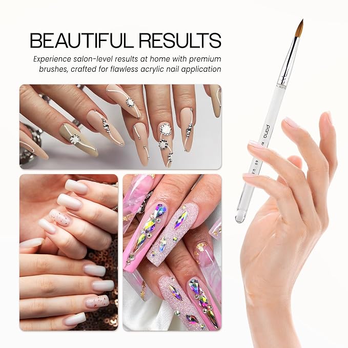 pana Finest Kolinsky 100% Pure Kolinsky Acrylic Nail Brushes (Round Shape) (Size # 6)