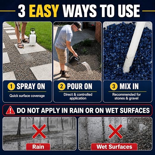 Teexpert Double Concentrated Rock Glue: 1 Gallon Stone Glue for Landscaping Fast-Dry Gravel Binder Long-Lasting Adhesive for Pea Rocks Stabilizer for Landscape Outdoor Yards Garden Patio