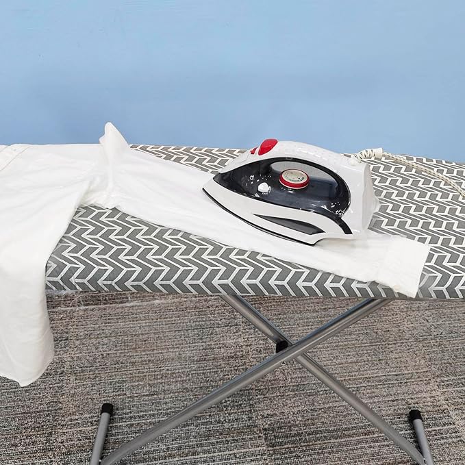 VividPaw Ironing Board Cover and Pad with Thick Padding Elastic Edge, Resist Scorching, Heavy Duty Iron Board Covers Grey (Chevron)