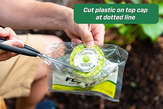 RESCUE! Outdoor Disposable Fly Trap – Hanging Fly Catcher with Attractant Bait, Fly Bag for Patio, Yard, Trash & Farm Areas – Easy-to-Use Outdoor Fly Control - 12 Traps