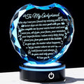 Crystal Heart Gifts for Girlfriend from Boyfriend with Colorful LED Base, Personalized Gift for Her Who Has Everything on Birthday Valentine's Day, Romantic Anniversary Christmas Gift Ideas to My Girl