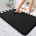 OLANLY Thick Memory Foam Bathroom Rugs 35x24, Absorbent Bath Mat, Black | Soft Quick Dry Bath Rugs Mats, Non-Slip, Machine Washable Carpet for Bathroom Floor, Tub and Shower, Home Decor Accessories