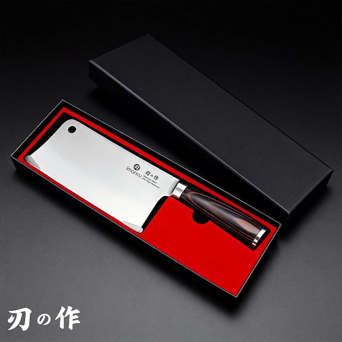 imarku Cleaver Knife 7 Inch, Japanese High Carbon Stainless Steel Chopper | Ergonomic handle,sharp edge for meat and vegetable,ideal for home and restaurant, practical gift for dads and cooking lovers
