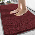 OLANLY Bathroom Rugs 34x21, Extra Soft Absorbent Chenille Bath Rugs, Rubber Backing Quick Dry, Machine Washable Bath Mats for Bathroom Floor, Tub and Shower, Home Decor Accessories, Andorra Red-Brown