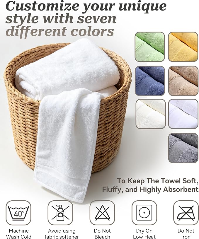 2 Packs Luxury Bath Towels Set, Ultra Soft Skin Bath Towel, Premium Hotel Bathroom Towels, Absorbent Quick Drying & Low Lint for Bathroom Spa Gym & Home Use，Gray Set of 2