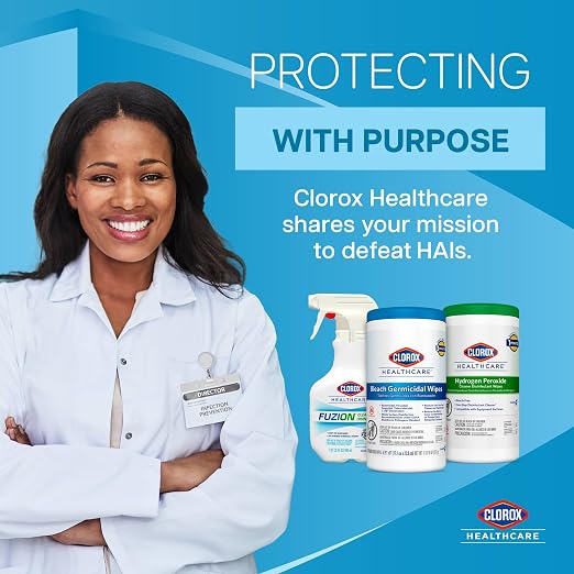 Clorox Healthcare Hydrogen Peroxide Disinfecting Wipes, Multipurpose Disinfectant, Easy to Use, Antibacterial Cleaner, 155 Count Each, Value Pack of 6