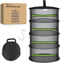 Yesker 4 Layer Herb Drying Rack Hanging Mesh Net Foldable Plant Drying Racks 24" Diameter with Green Zipper & Hook Dryer Hanging Rack for Herbs Seed Bud Fruit Clothes Grow Tent Closets Garden Outdoor | Diameter with Green Zipper & Hook Dryer Hanging Ra...