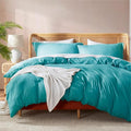 Nestl Teal Duvet Cover Full Size - Soft Double Brushed Full Size Duvet Cover Set, 3 Piece, with Button Closure, 1 Duvet Cover 80x90 inches and 2 Pillow Shams