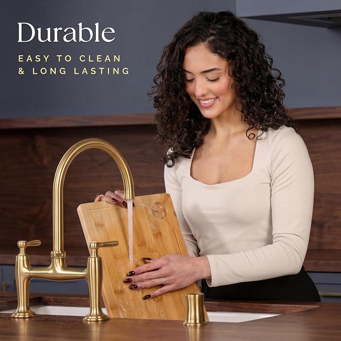Deer & Oak Extra Large Bamboo Cutting Board 17.3 x 11.8 x 0.8 Inch | Pre-oiled and water resistant · Knife friendly · For meat and vegetables
