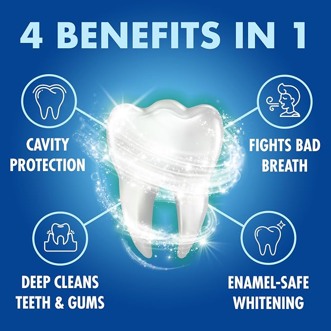 ARM & HAMMER Plus TheraBreath Toothpaste, ICY Mint, 5.5 oz, 4-Pack | Whitening, Anticavity Fluoride, Toothpaste For Bad Breath