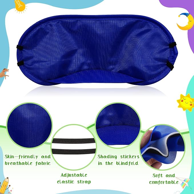 Tarpop 200 Pcs Eye Mask Bulk Sleep Masks Blindfolds for Party Games Blind Folds for Adult Play Team Building Travel Individually Wrapped Sleeping Cover with Adjustable Strap for Women Men, 10 Colors