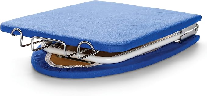 Camco Folding Ironing Board- Easily Folds for Convenient Storage After Each Use Perfect for Traveling, RVs and Campers- (43904), Blue and White