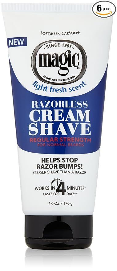 SoftSheen Carson Magic Regular Razorless Cream Shave 6 Oz (Pack of 6)