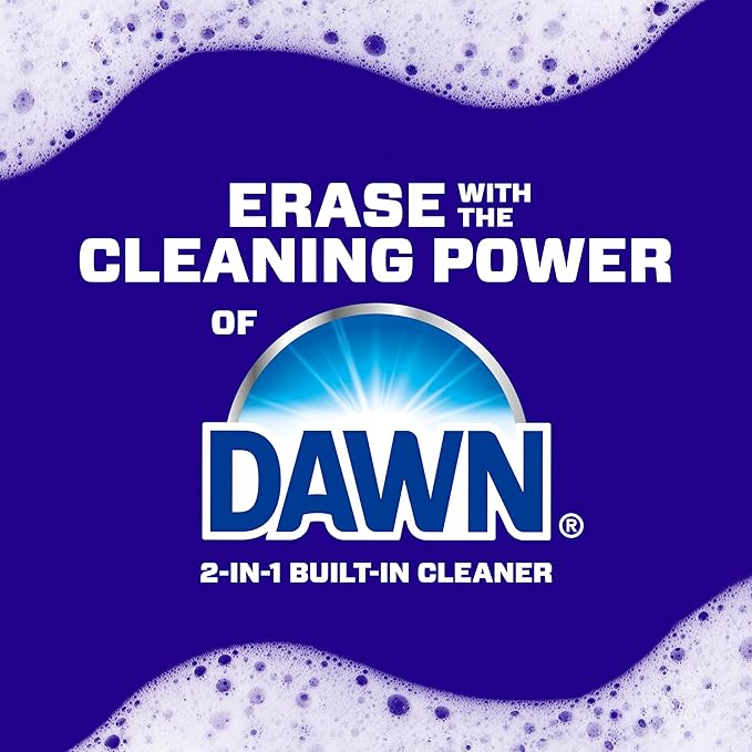Mr. Clean Magic Eraser Sponge, Bathroom Cleaner, Shower Cleaner, Tub Cleaner, Soap Scum Remover, Bathroom Cleaning Supplies, Dawn Cleaning Power with Lemon Scent, 2 in 1 Bath, 5ct (Pack of 4)