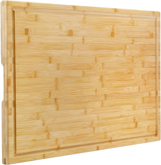 Utoplike Extra Large Cutting Board, 30x20in Butcher Block with Juice Groove | Premium Bamboo Chopping Boards, Wood Stove Top Cover, Over the Sink for Turkey, Meat, Vegetables, 1"Th
