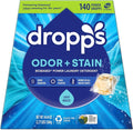Dropps Odor & Stain Laundry Detergent Pods, Crisp Breeze (140 Count) - Powerful Laundry Pods | Complete Clean Laundry Soap | Fights Odors & Stains | Clean Ingredients | Plastic Free Packaging