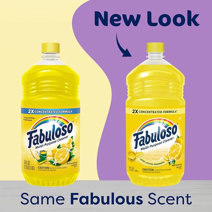 Fabuloso Multi-Purpose Cleaner 2X Concentrated, Refreshing Lemon- 56 fl oz(Pack of 6)