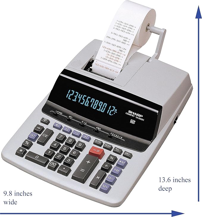 Sharp VX2652H VX2652H Two-Color Printing Calculator Black/Red Print 4.8 Lines/Sec