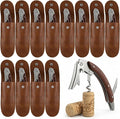 Hushee 12 Set Wine Opener Bulk Wine Key with Leather Pouch Professional Waiter Corkscrew Bottle Opener with Foil Cutter Stainless Steel Commercial Openers Set for Server Bar Restaurant Bartenders