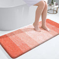 OLANLY Bathroom Runner Rugs Mat 47x20, Extra Soft Absorbent Microfiber Bath Rugs, Rubber Backing, Quick Dry, Washable Long Bath Mats for Bathroom Floor, Tub and Shower, Home Decor Accessories, Coral